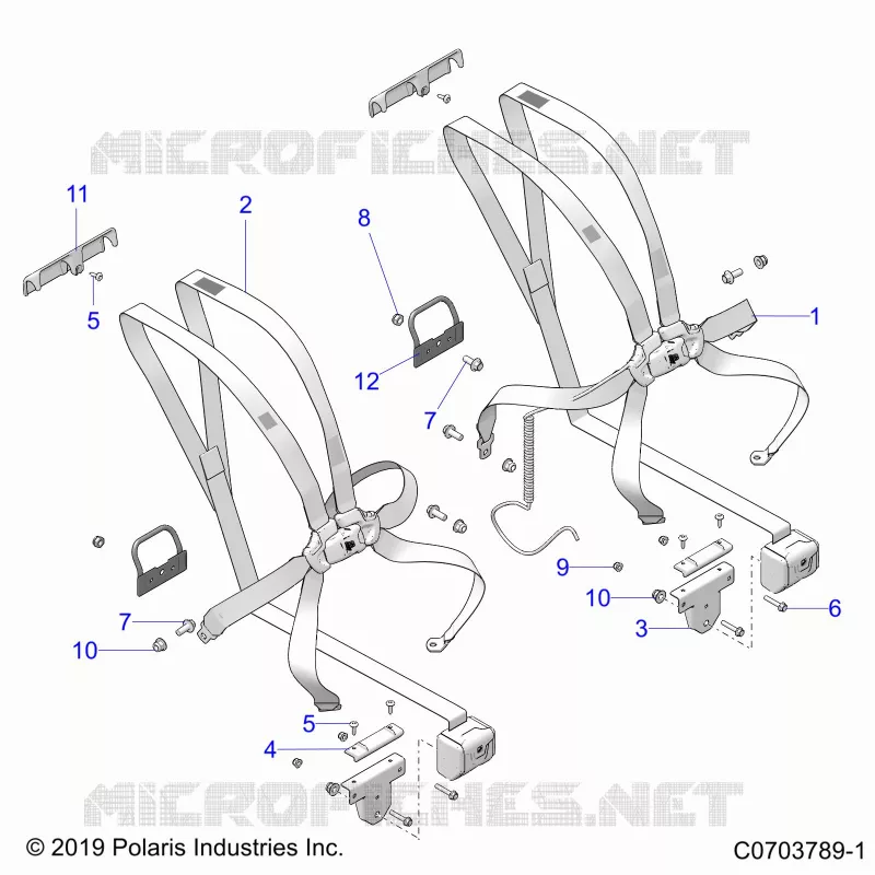 SIEGE BELT MOUNTING, FRONT, 6 POINT