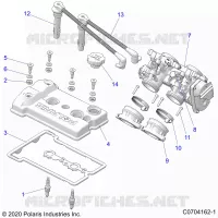 ENGINE, THROTTLE BODY AND COUVERCLE SOUPAPE