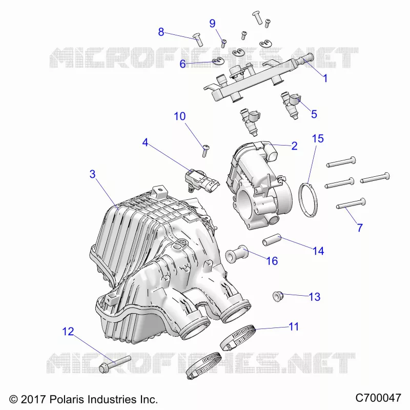 ENGINE, PRISE D'AIR MANIFOLD, THROTTLE BODY, FUEL RAIL