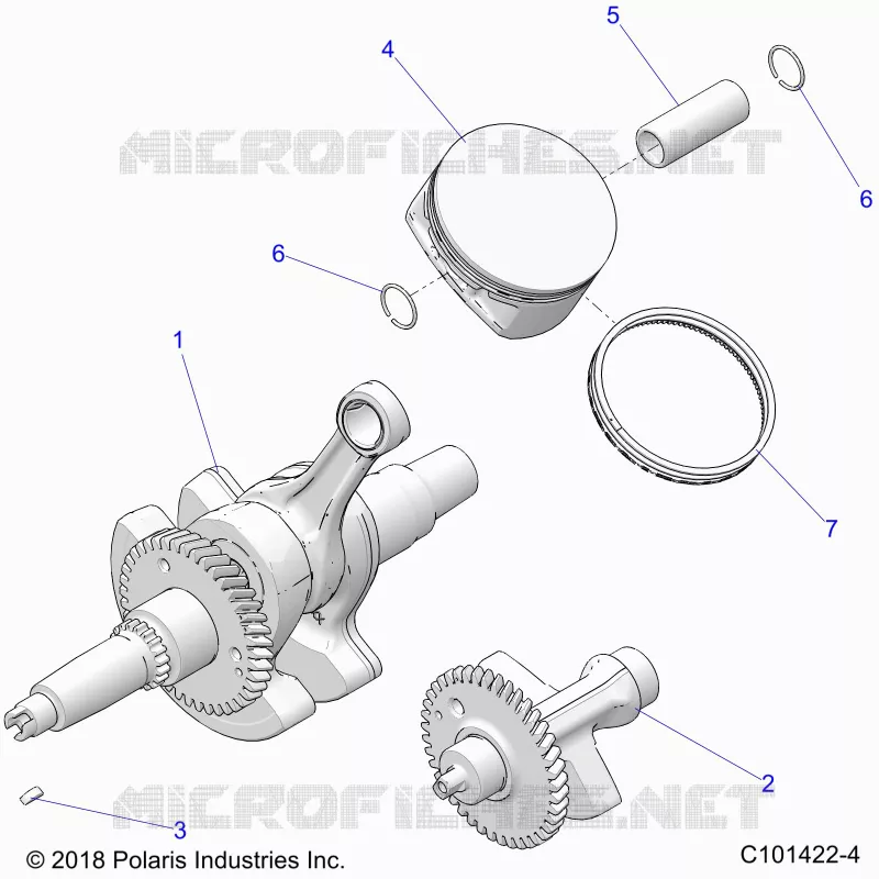ENGINE, VILEBREQUIN, PISTON AND BALANCE SHAFT
