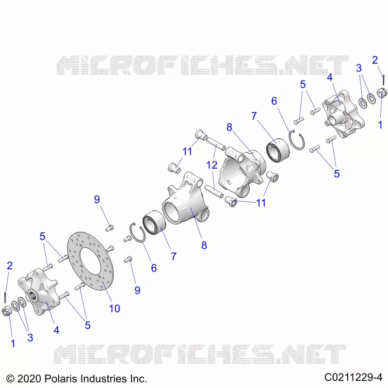 SUSPENSION ARRIERE HUBS, CARRIER AND BRAKE DISC