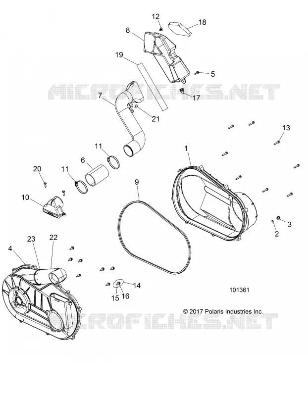 DRIVE TRAIN, COUVERCLE D'EMBRAYAGE AND DUCTING