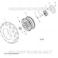 ROUES, FRONT TIRE AND BRAKE DISC