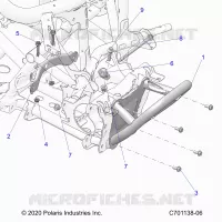 CHASSIS, MOUNTING, FRONT GEARCASE AND SUPPORT PARE CHOCS 