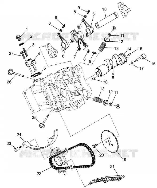 ADMISSION ET ECHAPPEMENT  Scrambler 500 W97BC50A (4943074307D005)