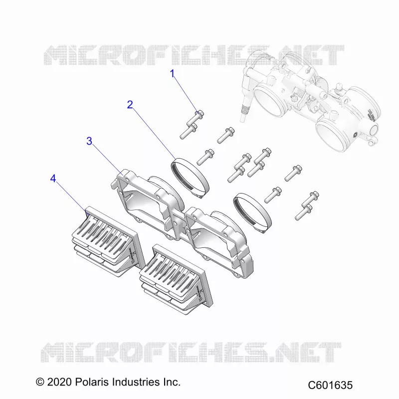ENGINE, REED VALVE AND CORPS DE PAPILON ADAPTOR