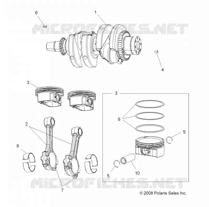 MOTEUR, VILEBREQUIN AND PISTON