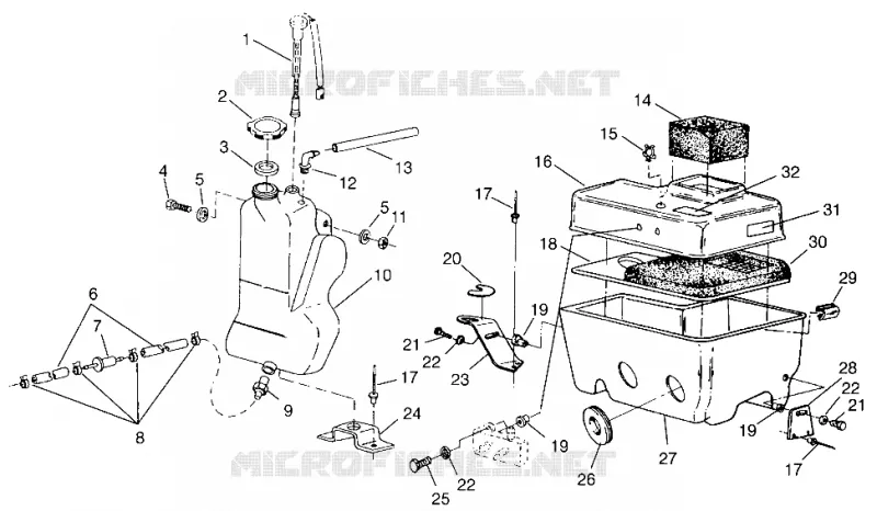 RESERVOIR D'HUILE / BOITE A AIR SPORT 0960443, SPORT TOURING 0960243 AND EUROPEAN SPORT (4932223222C009)