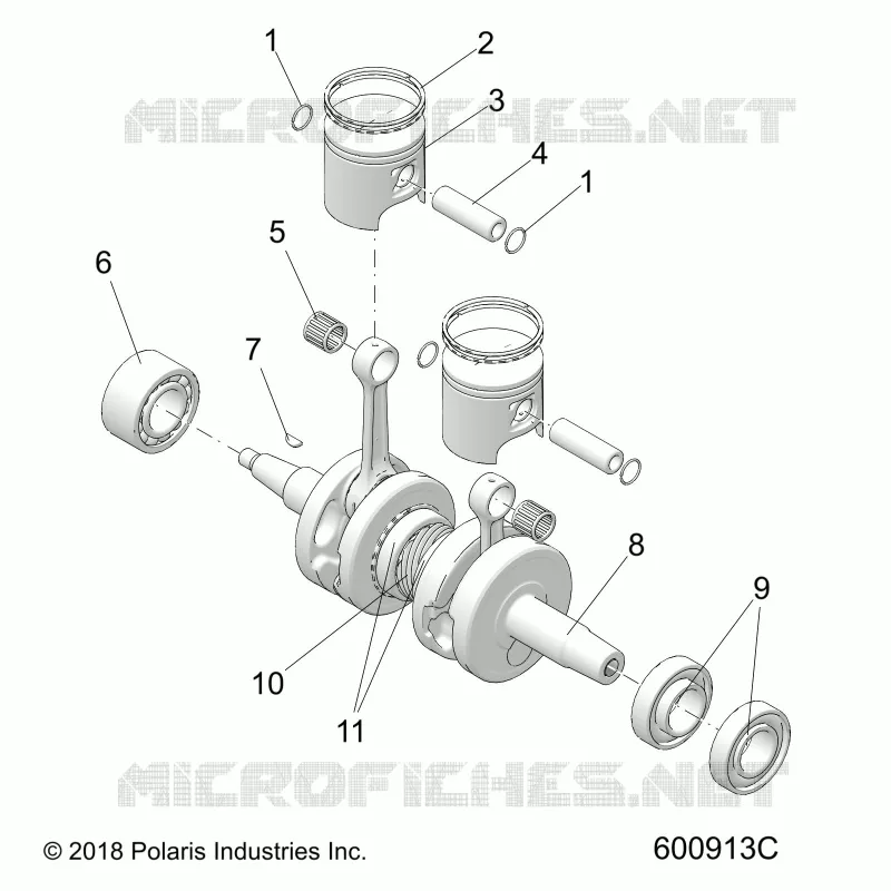 MOTEUR, PISTON AND CRANKSHAFT