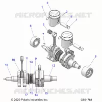 ENGINE, PISTON AND VILEBREQUIN