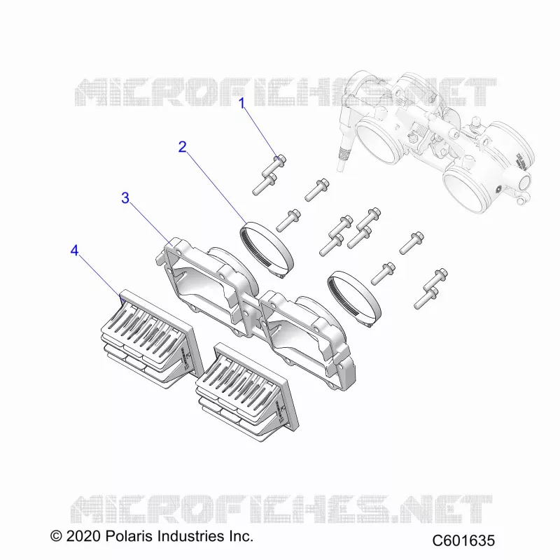 ENGINE, REED VALVE AND CORPS DE PAPILON ADAPTOR