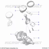 ENGINE, VILEBREQUIN AND PISTON