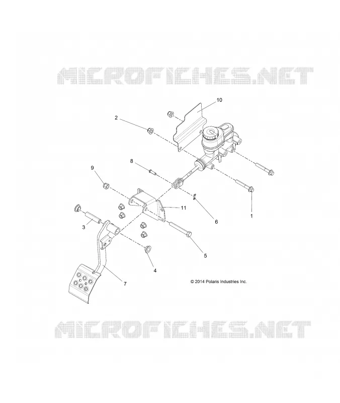 BRAKES, PEDAL AND MAITRE CYLINDRE MOUNTING