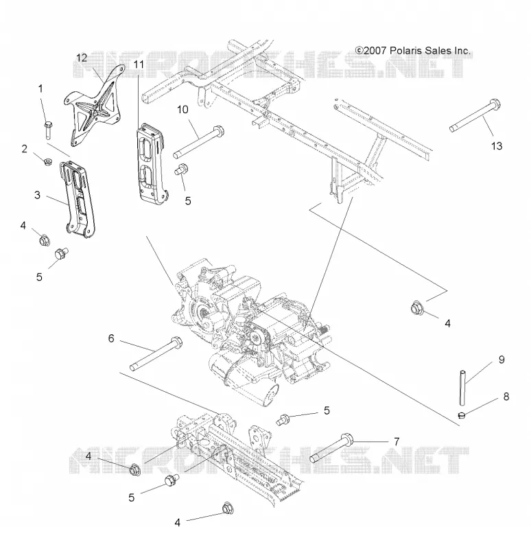 SYSTÈME DE TRANSMISSION, MAIN SUPPORT PONT