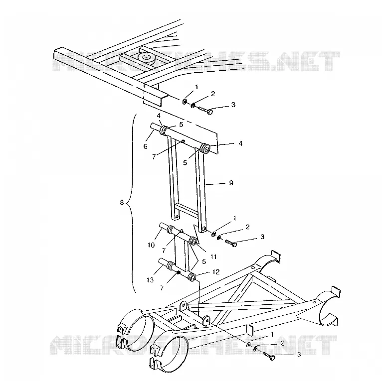 STABILISATEUR BRAS ARRIERE ASSEMBLY 6x6 400L, SWEDISH S948740 and  NORWEGIAN N94 (4926812681037A)