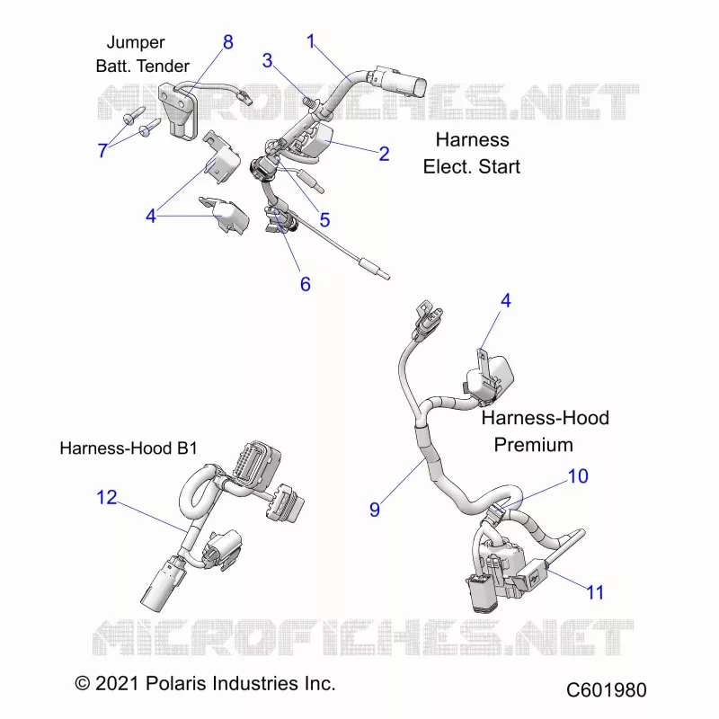 ELECTRICITE, WIRE HARNESS, HOOD, ELEC. START