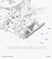 CHASSIS, FRONT GEARCASE AND SUPPORT PARE CHOCS 
