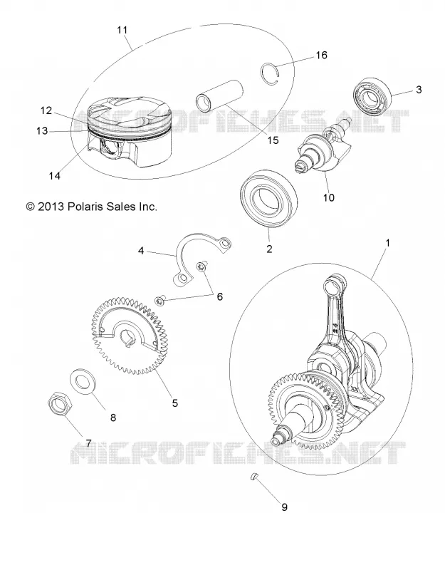 MOTEUR, VILEBREQUIN, PISTON AND BALANCE SHAFT