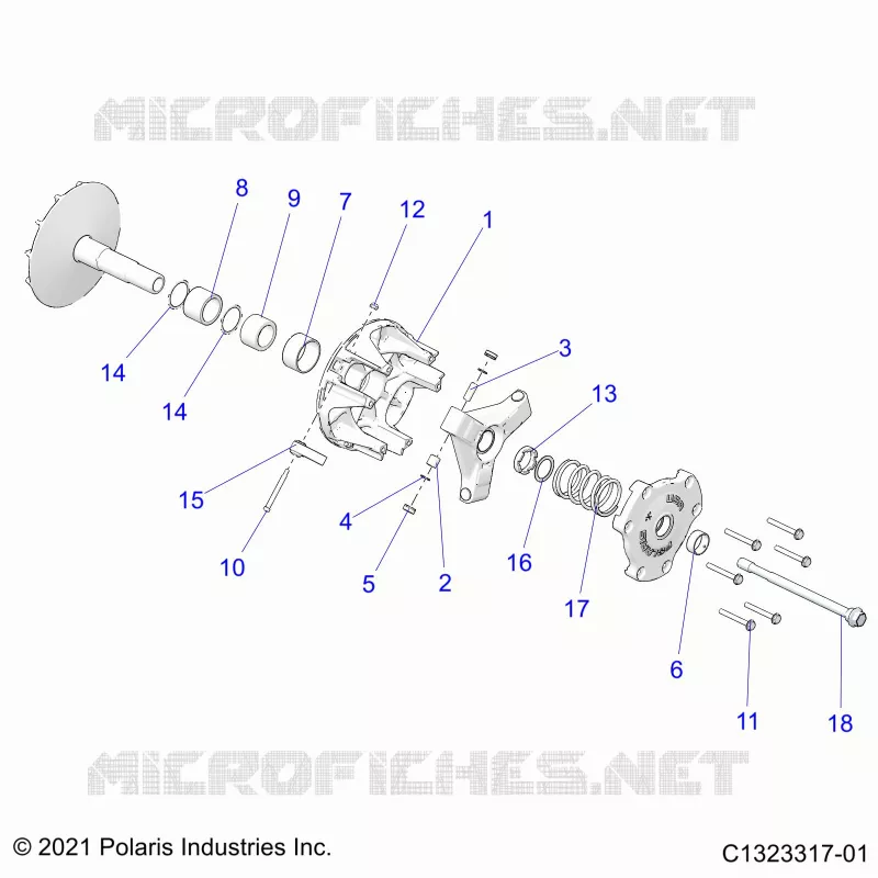 SYSTÃˆME DE TRANSMISSION, PRIMARY CLUTCH -Z22NAK99AK/AR/BK/BR/NAV99AK/AR/BK/BR (C1323317-01)
