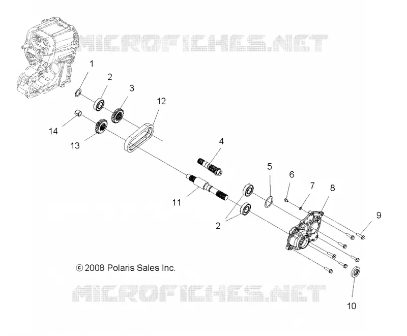 SYSTÈME DE TRANSMISSION, PONT PRINCIPAL OUTPUT SHAFT
