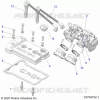 ENGINE, THROTTLE BODY AND COUVERCLE SOUPAPE