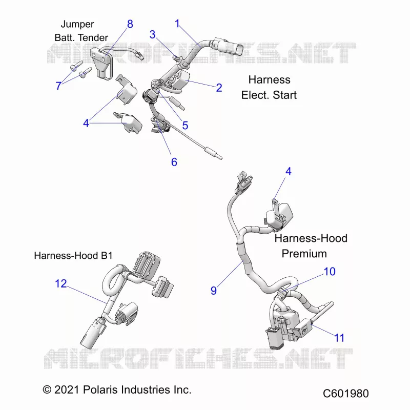 ELECTRICITE, WIRE HARNESS, HOOD, ELEC. START