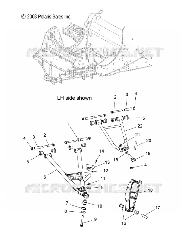 SUSPENSION AVANT, CONTROL ARMS AND SPINDLE