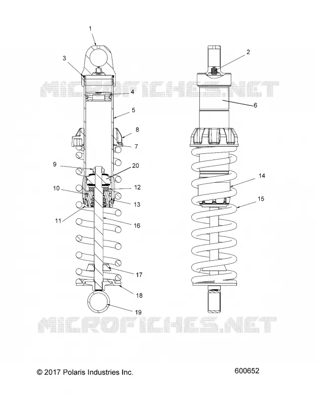 SUSPENSION, AMORTISSEUR AVANT