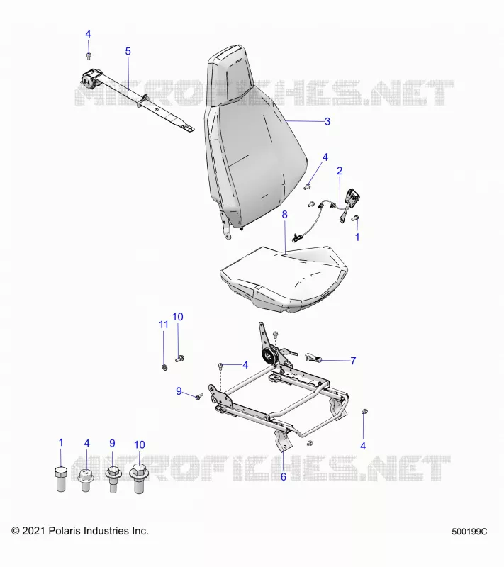 SIEGE (DRIVER) AND SEAT BELT MOUNTING -T24AALHB/GB (500199C)