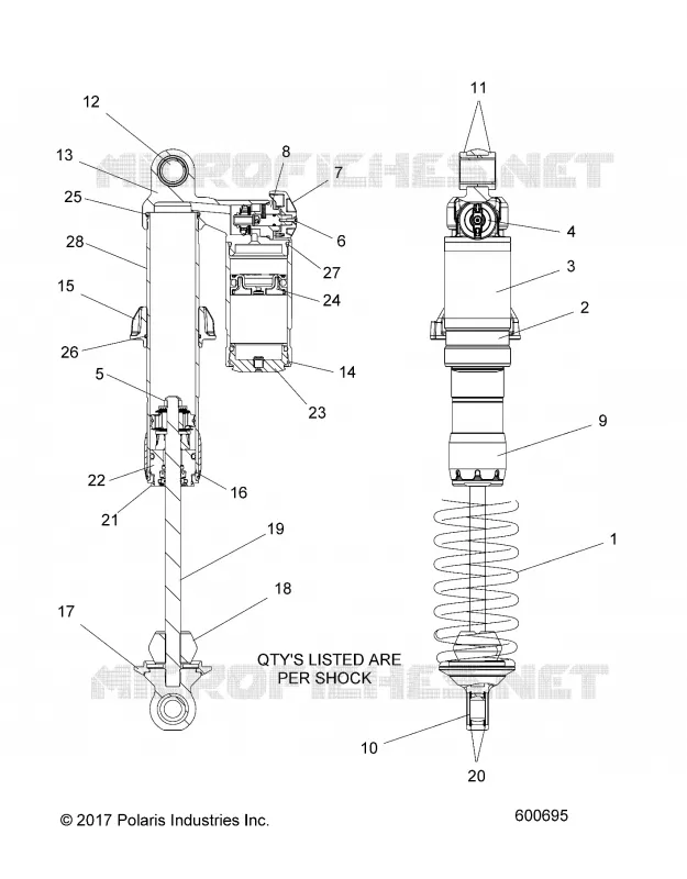 SUSPENSION, SHOCK, IFS (ADV., XC)