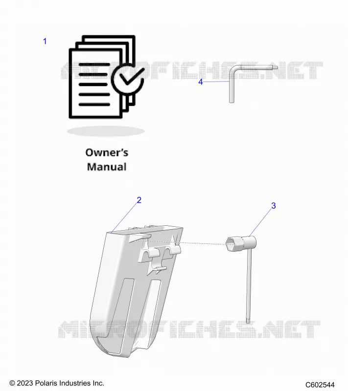 REFERENCES, TOOLS, BELT HOLDER, AND MANUEL DU PROPRIETAIRE