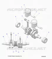 ENGINE, PISTON AND VILEBREQUIN