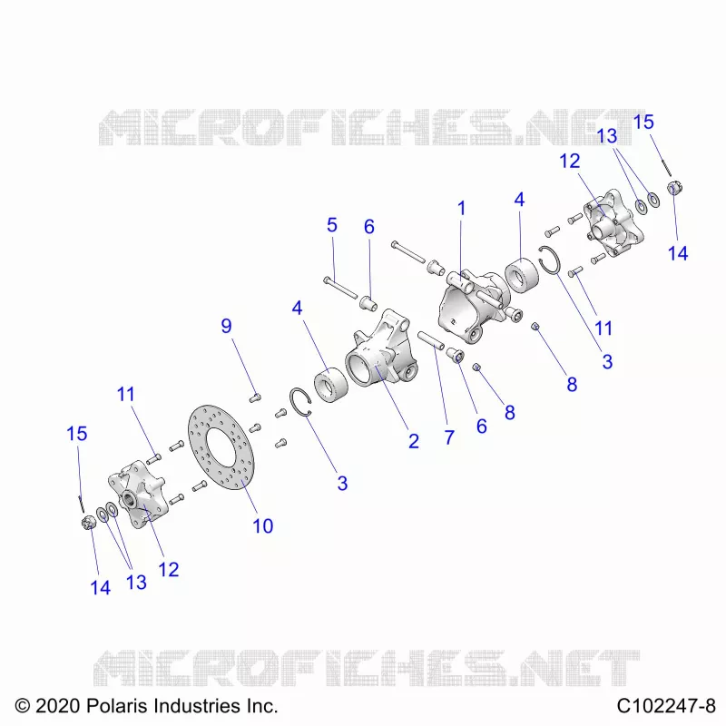 SUSPENSION ARRIERE HUBS, CARRIER AND BRAKE DISC