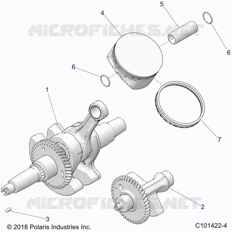 ENGINE, VILEBREQUIN, PISTON AND BALANCE SHAFT