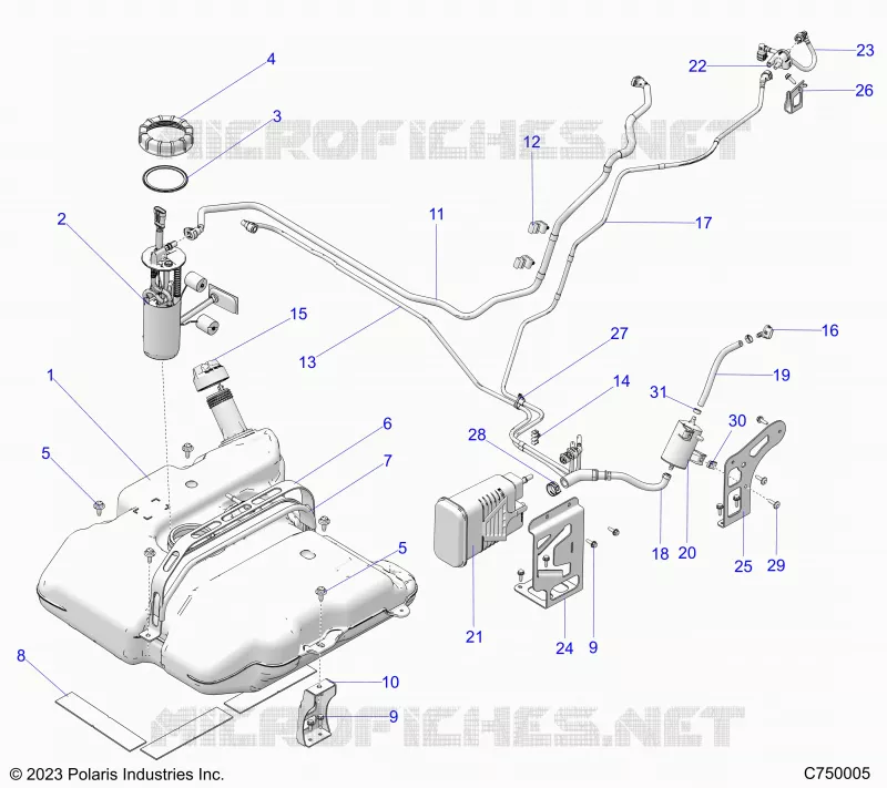 SYSTÃˆME D'ALIMENTATION, EVAP FUEL TANK ASM.