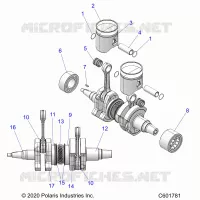 ENGINE, PISTON AND VILEBREQUIN