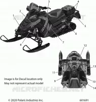 EMBLEMES, GRAY SIDE PANEL W/POLARIS BLUE ACCENT
