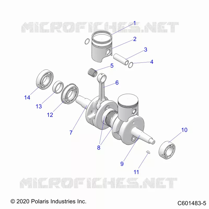 ENGINE, PISTON AND VILEBREQUIN