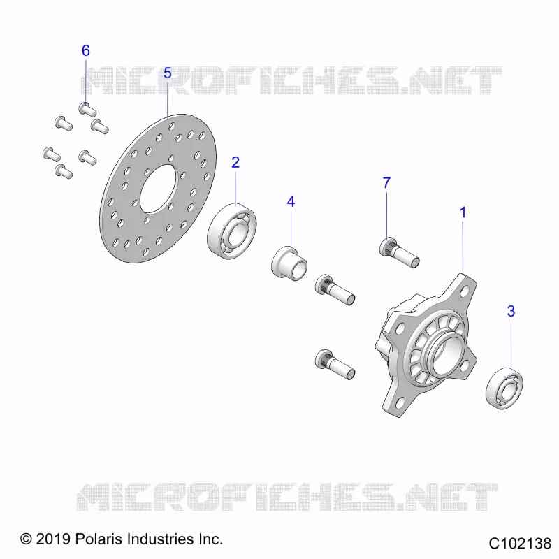 ROUES, FRONT HUB AND BRAKE DISK
