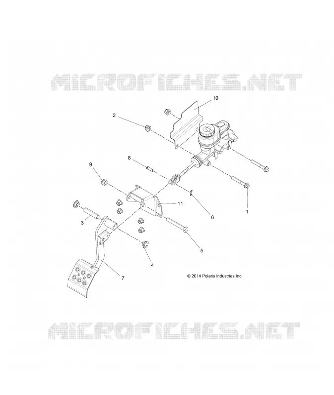 BRAKES, PEDAL AND MAITRE CYLINDRE MOUNTING