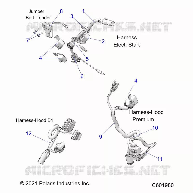 ELECTRICITE, WIRE HARNESS, HOOD, ELEC. START