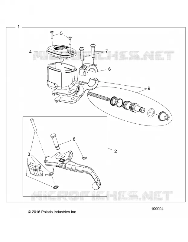 BRAKES, FRONT BRAKE LEVER AND MAITRE CYLINDRE