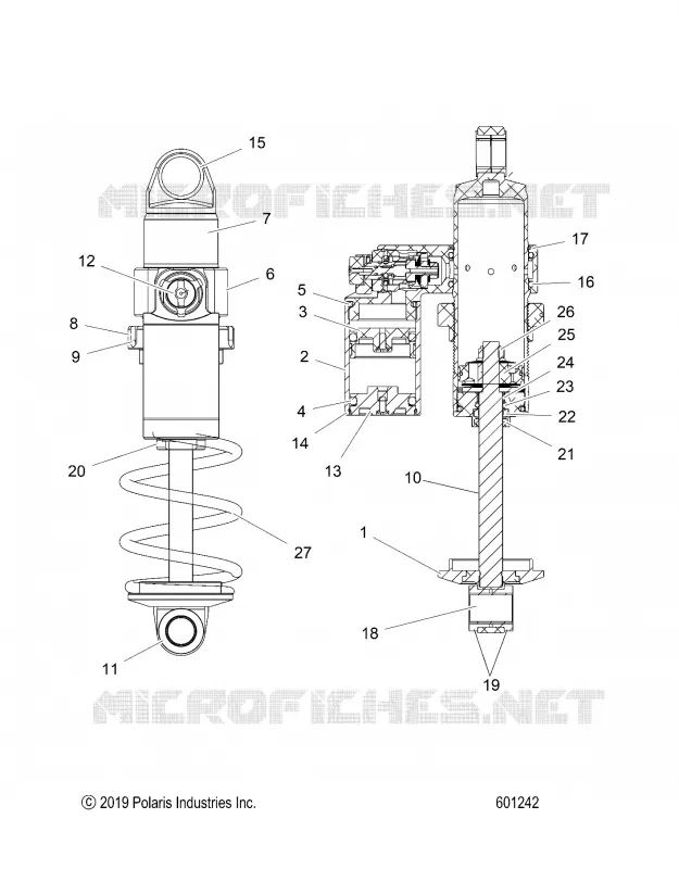 SUSPENSION, AMORTISSEUR AVANT TRACK