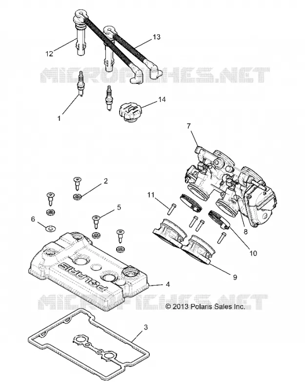 ENGINE, THROTTLE BODY AND COUVERCLE SOUPAPE
