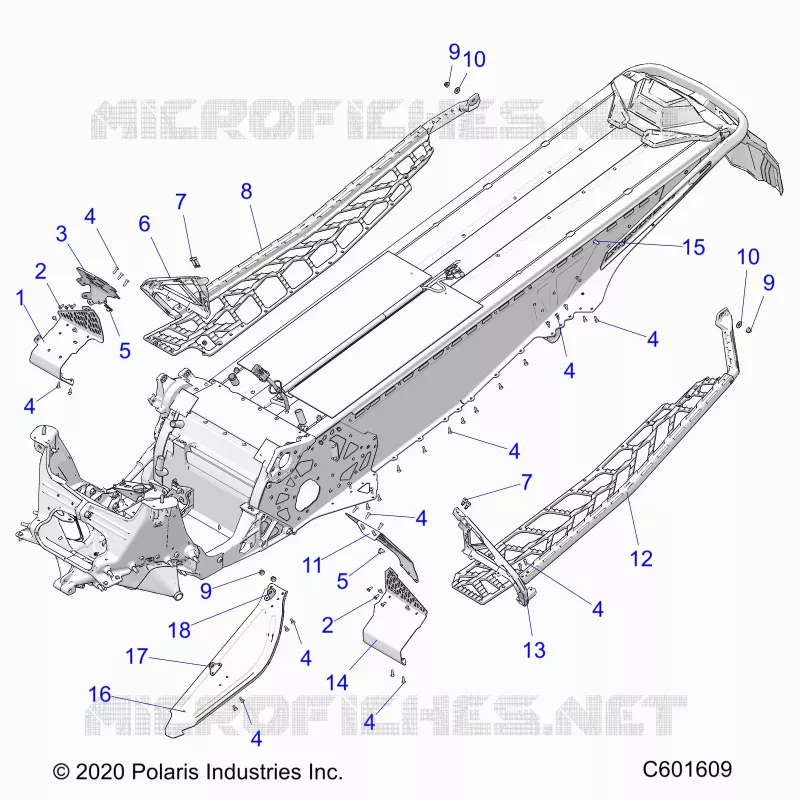 CHASSIS, PROTECTION D'EMBRAYAGE, FOOTRESTS, AND RUNNINGBOARDS