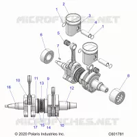 ENGINE, PISTON AND VILEBREQUIN