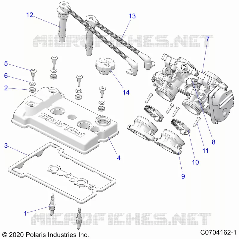 ENGINE, THROTTLE BODY AND COUVERCLE SOUPAPE