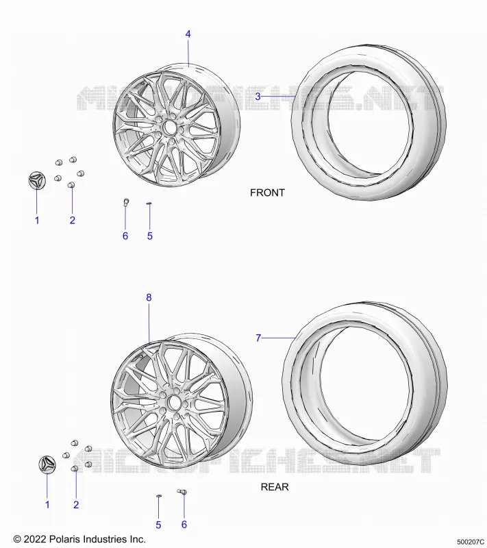 ROUES, FRONT AND REAR
