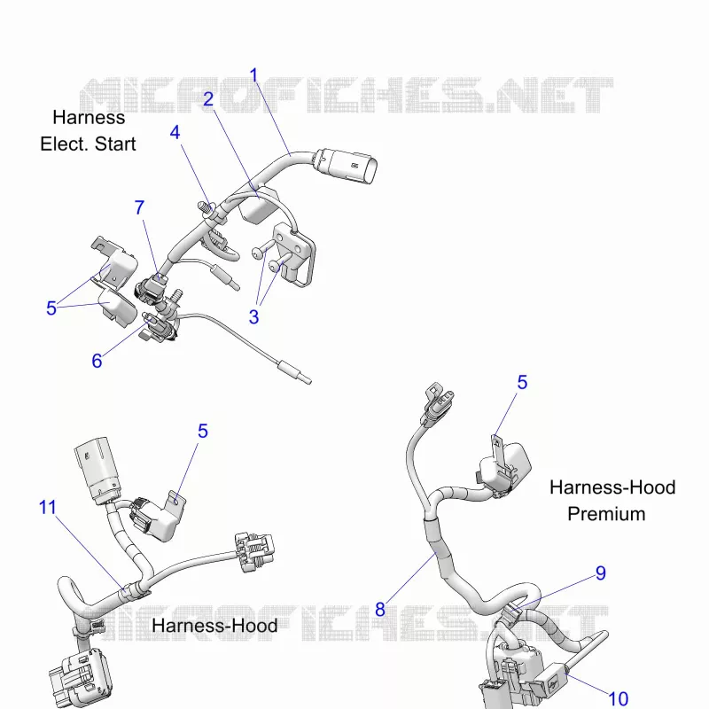 ELECTRICITE, WIRE HARNESS, HOOD, ELEC. START