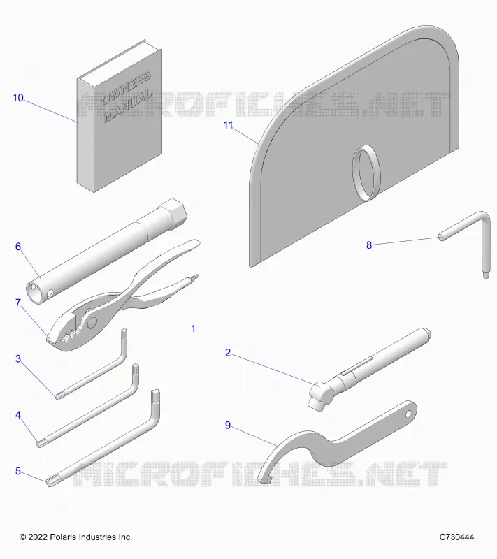 REFERENCES, TOOL KIT AND MANUEL DU PROPRIETAIRES -R24MAA57F1/MASC1/F1/C9/F9/CK (C730444)